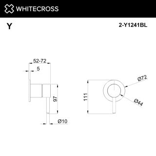 Внешняя часть смесителя на 1 потребитель WHITECROSS 2-Y1241GLB брашированное золото